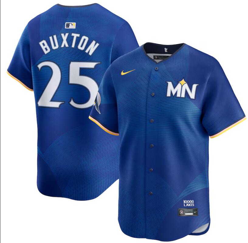 Men Nike Minnesota Twins #25 Byron Buxton Royal 2024 City Connect Limited MLB Jersey->customized mlb jersey->Custom Jersey